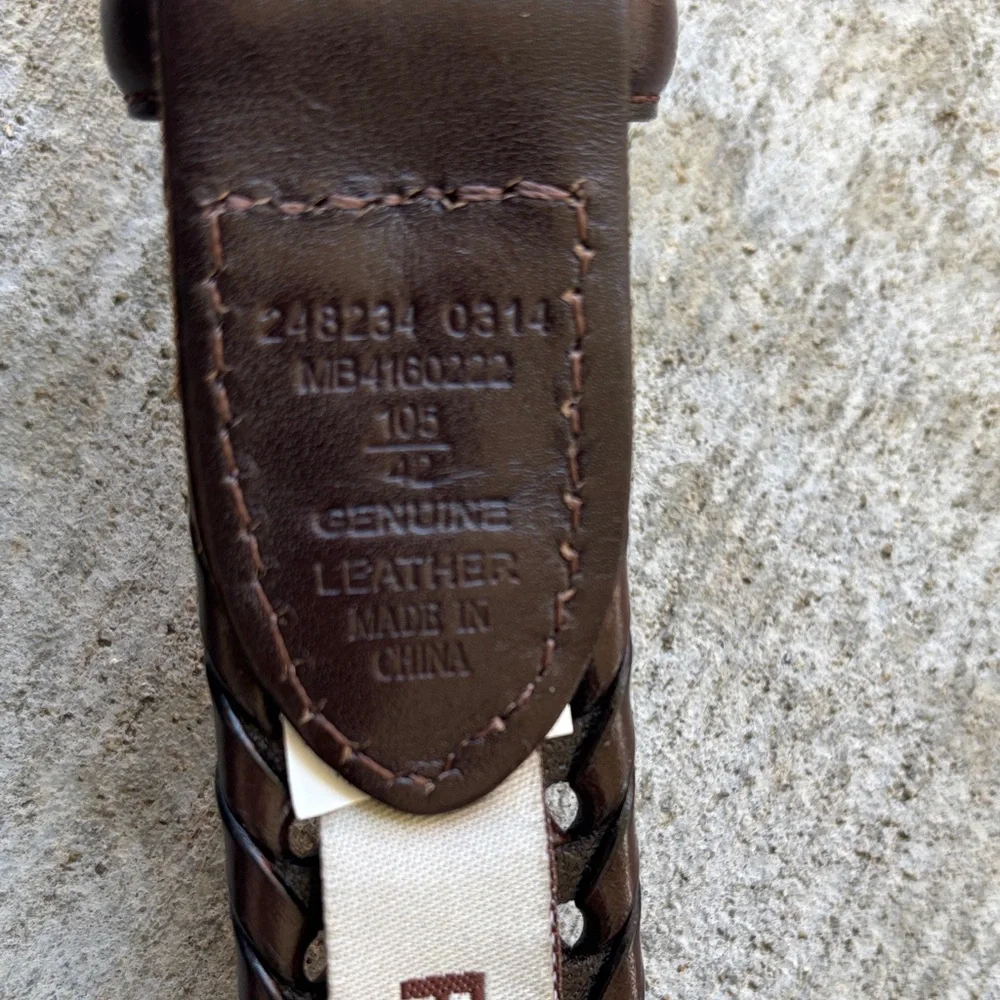 Fossil Men's Braided Leather Belt - Dark Brown